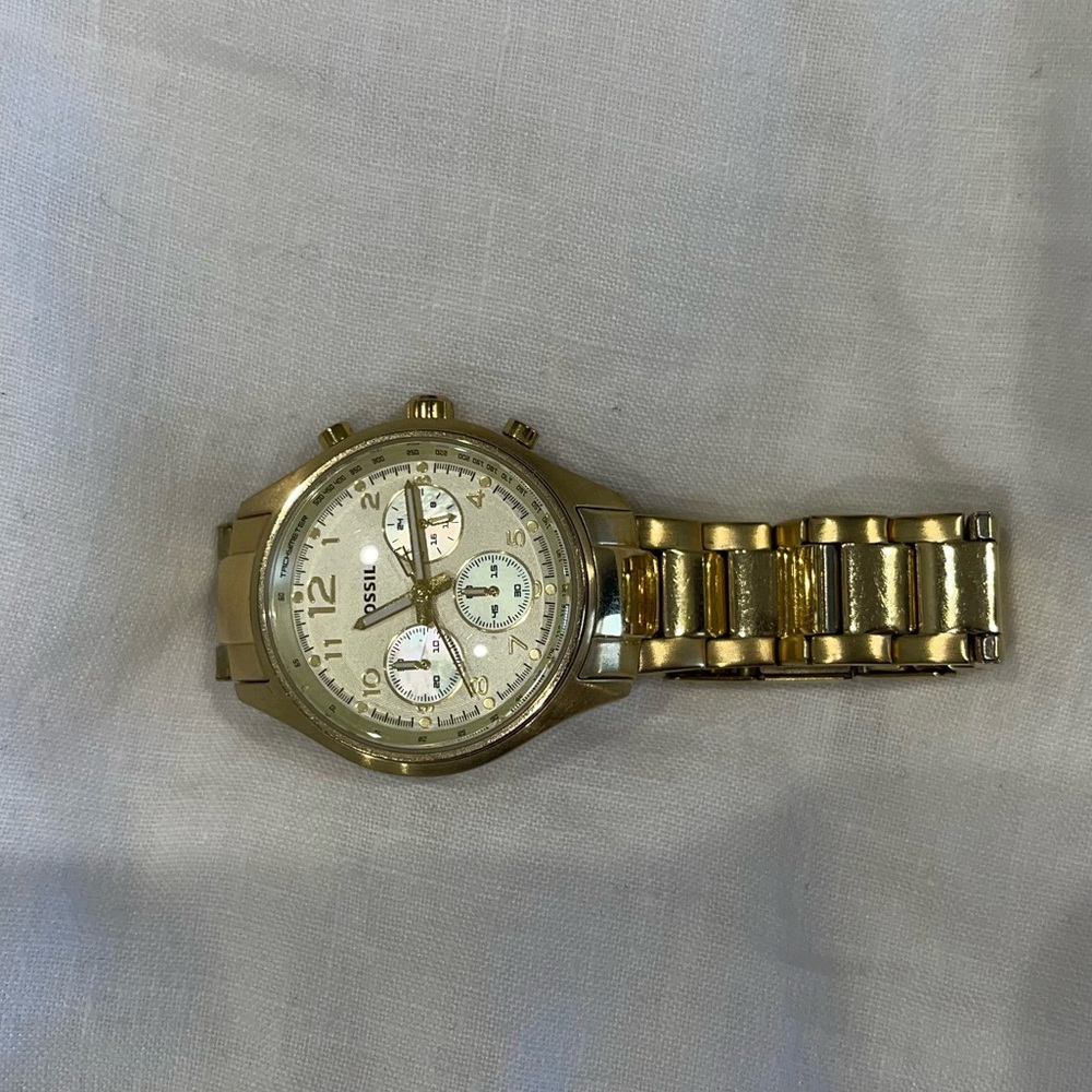 Gold Fossil Watch